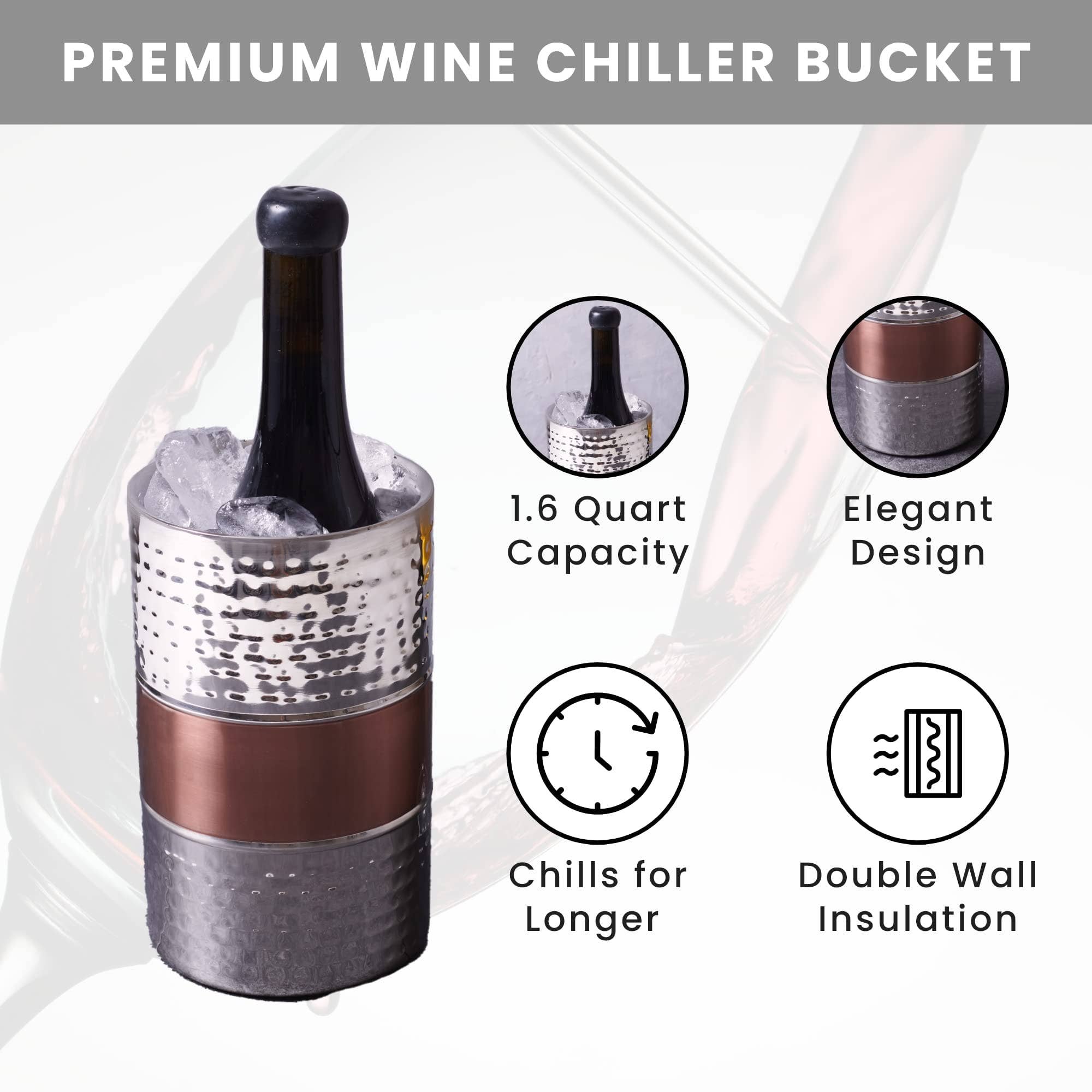 Sol Living - Wholesale Wine Bucket - Stainless Steel Double Wall Wine Cooler2