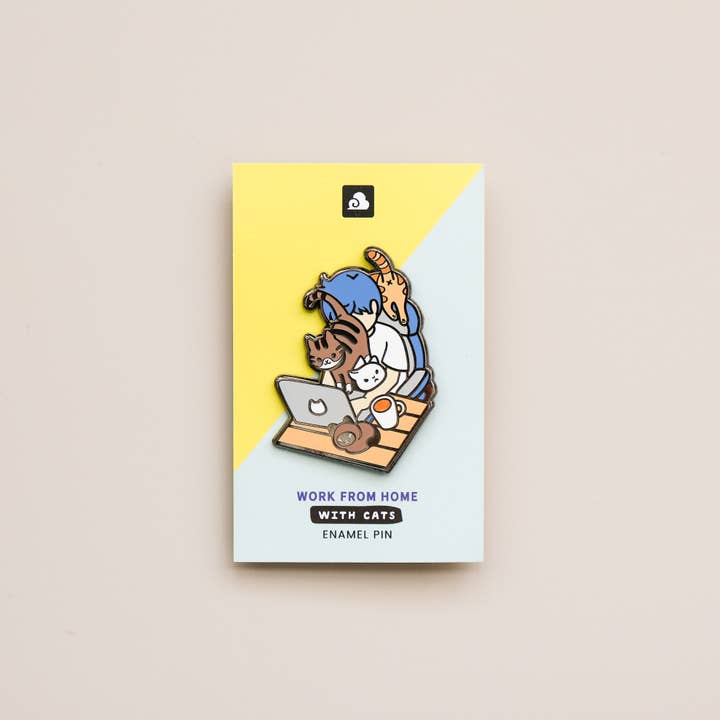 Thousand Skies - Venta al por mayor Botón/prendedor - Alfiler esmaltado para trabajar desde casa con gatos2