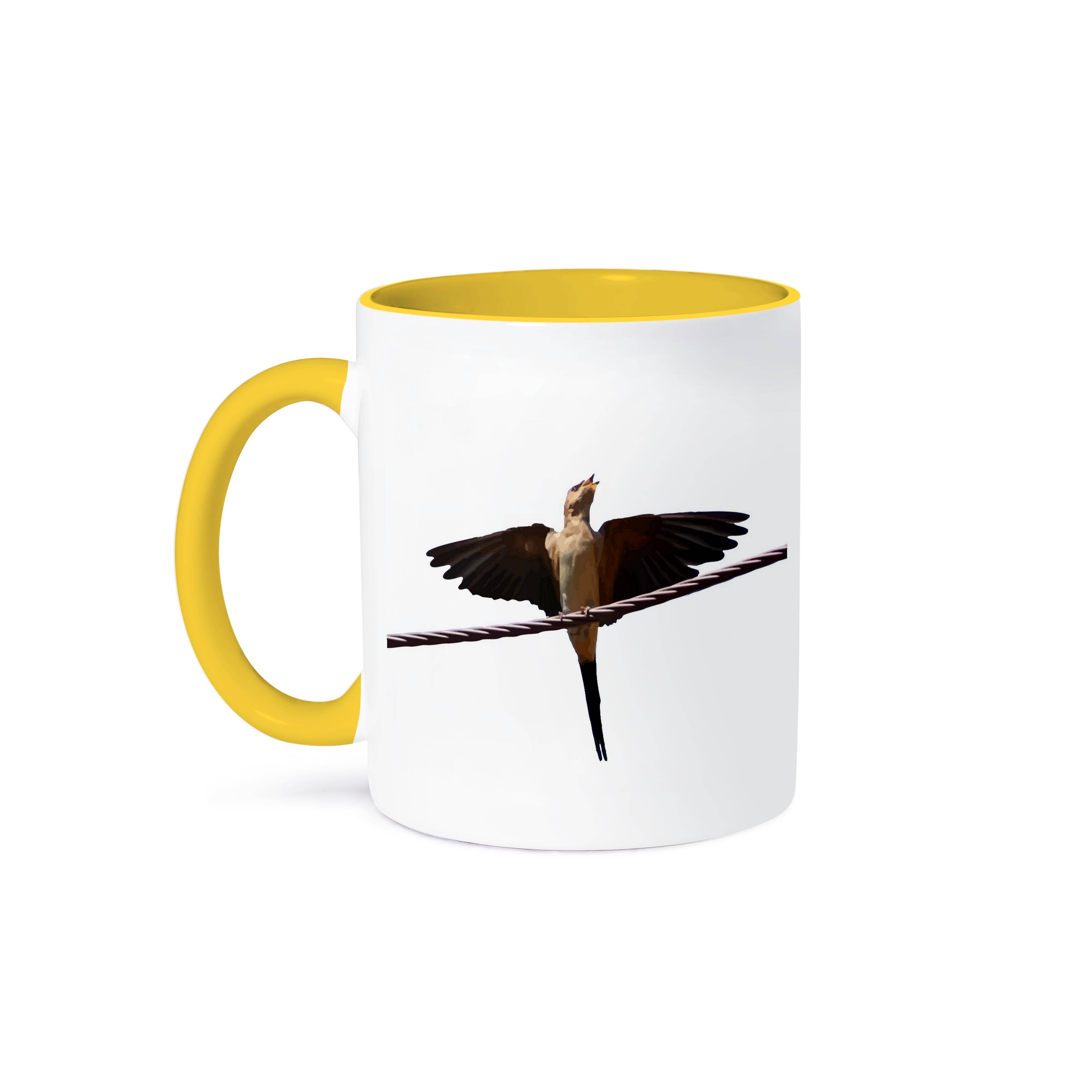 3dRose - Wholesale Coffee Mug - 3dRose, Swallow Bird Singing With Wıngs Outstretched Cut Out, Mug0