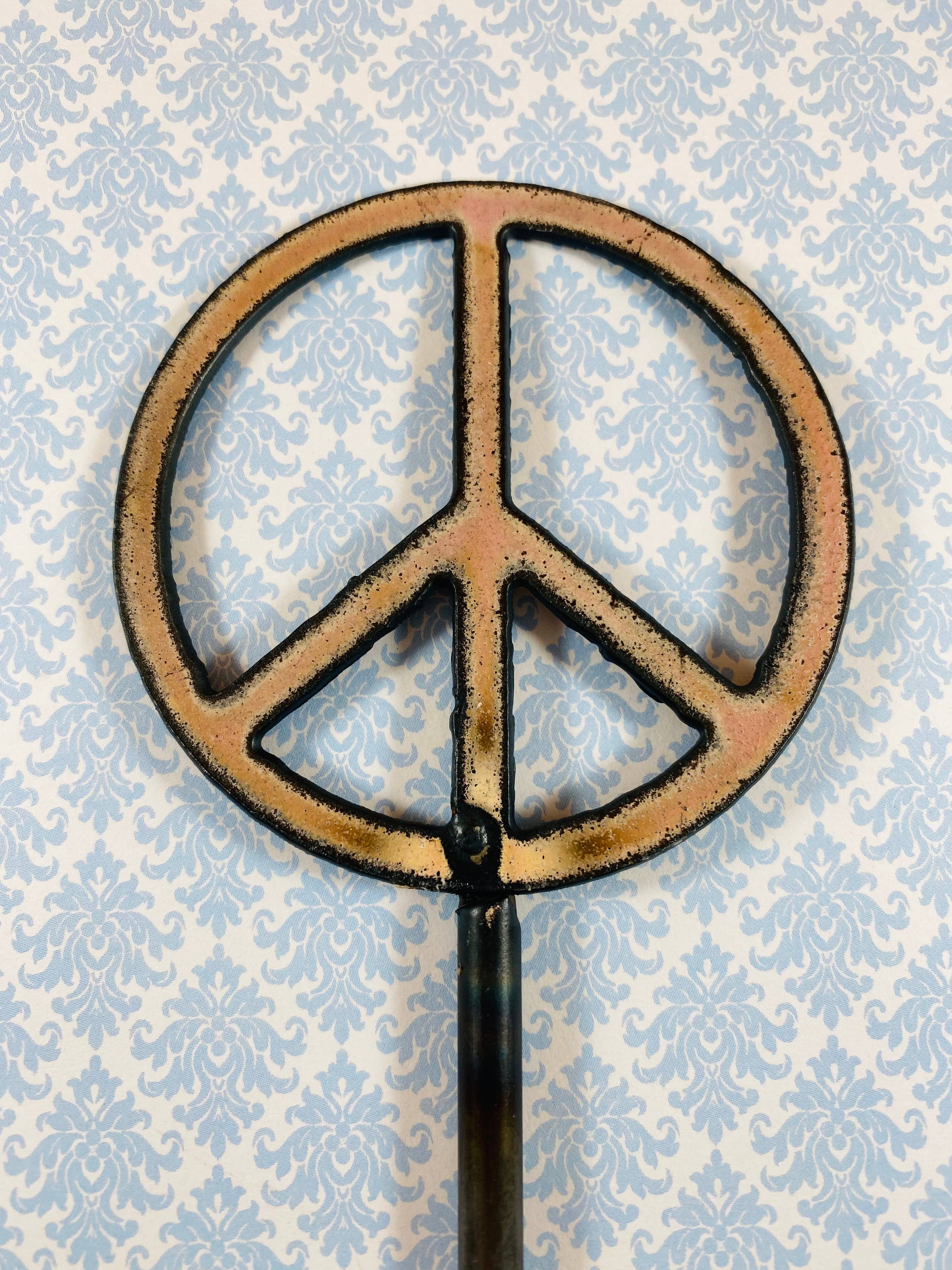 Iron Jewel - Wholesale Garden/Lawn Stake - Peace sign plant stakes hippie girly gifts garden stakes USA4
