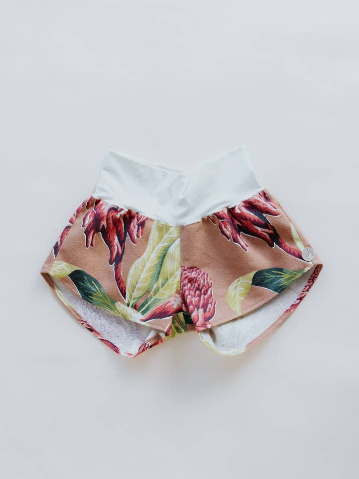Vintage Aloha Pau Hana Shorts - Torch Ginger for wholesale by Wings Hawaii