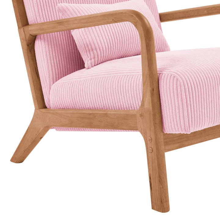 39F Inc. - Wholesale Chair -  Corduroy Wooden Lounge Chair,Gray/Beige/Yellow/Pink/Camel25
