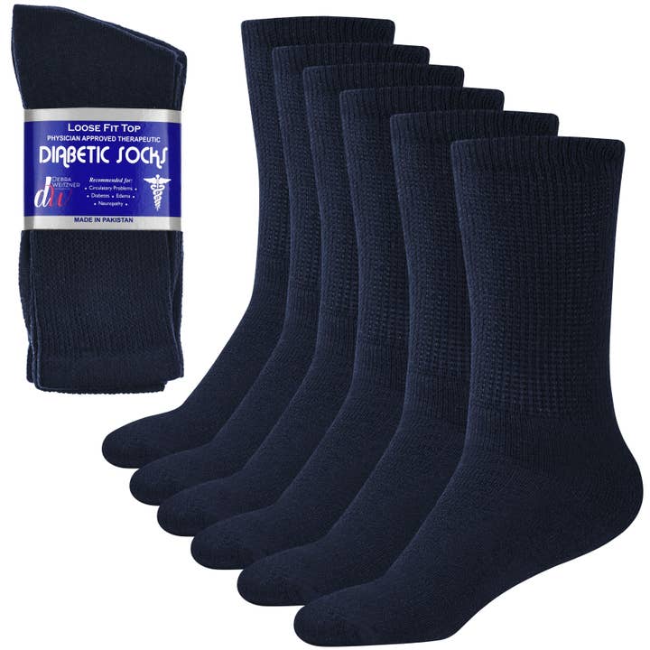 Debra Weitzner - Wholesale Socks - Unisex - Diabetic Crew Socks - 6 Pairs1