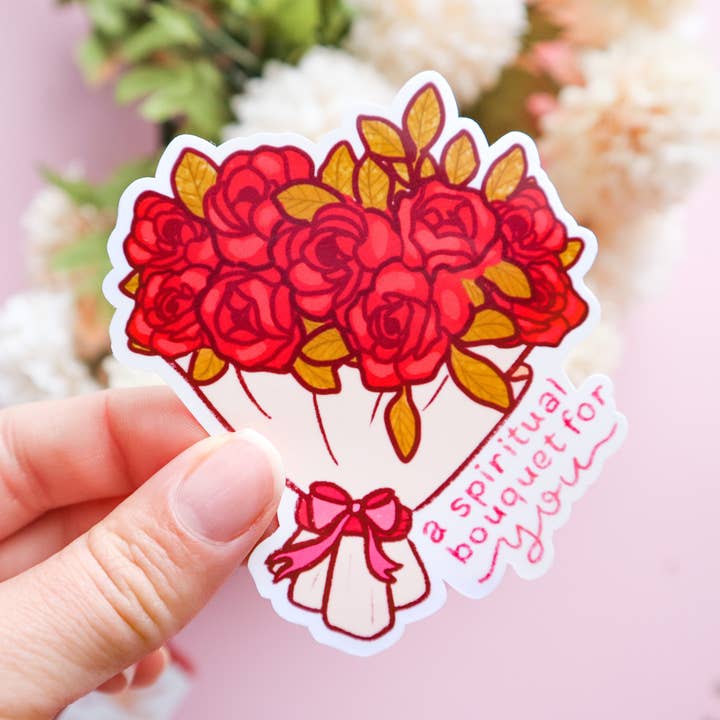 Åndelig Buket Vinylklistermærke for engroshandel hos Peony&June Illustration
