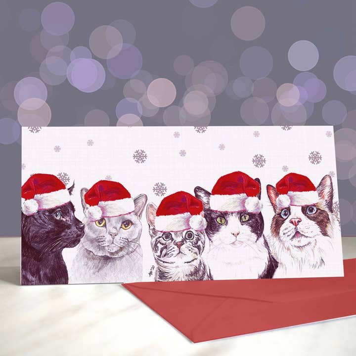 Nobody's Purrfect - Tarjeta de felicitación de gatos (Navidad) para venta al por mayor de Amber Marie Studio