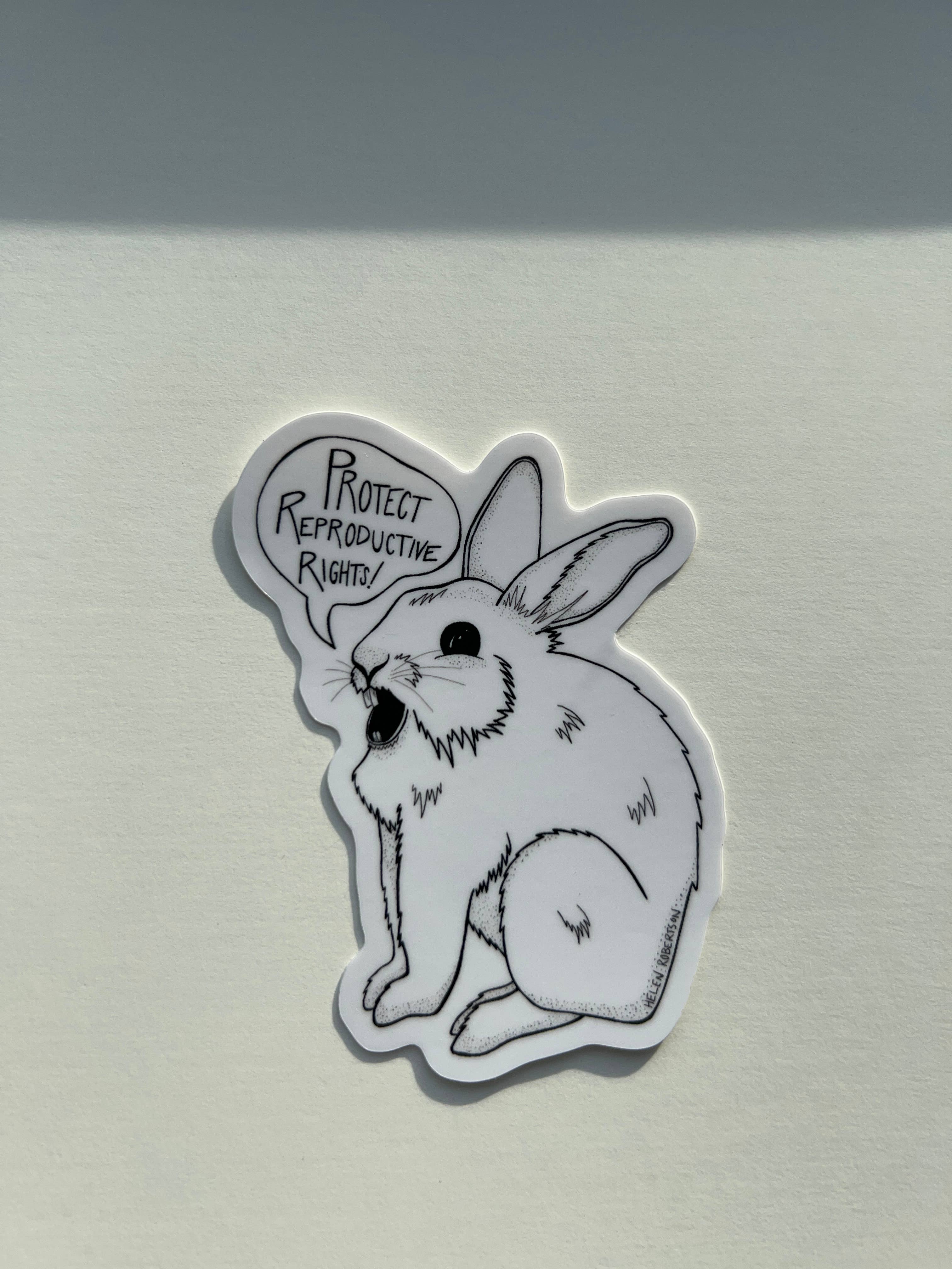 Seven Herons Studio - Wholesale Sticker - Reproductive Rights Rabbit