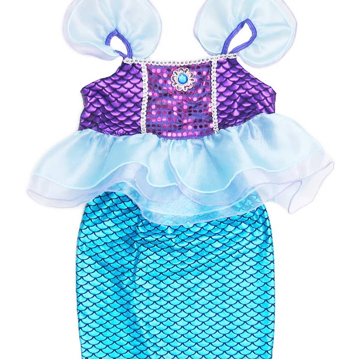 Purple Blue Mermaid Fish Scale Tail 2-Pieces Dress for wholesale by Wenchoice