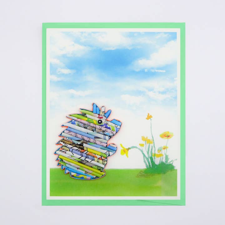 Porcupine Card Håndlavet fra Recycled Magazine for engroshandel hos Loving Nature