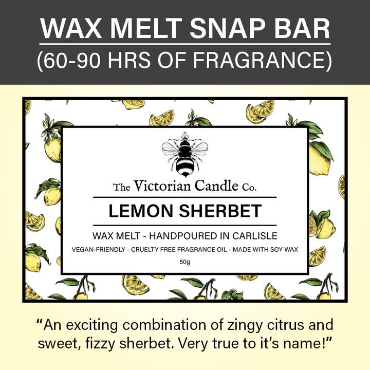 Lemon Sherbet Snap Bar Wax Melt for wholesale by The Victorian Candle Co.