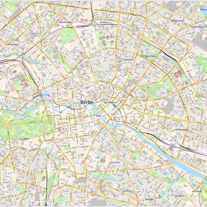 Map Marketing Limited – wholesale Map – Berlin City Map - Laminated Wall Map