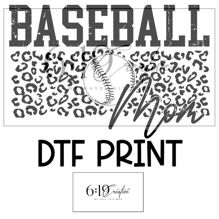 Impresión DTF de Baseball Mom para venta al por mayor de 6:19 Creative