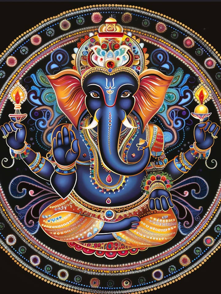 Prosperity Ganesha Wall Art Hanging for wholesale by Bodhi Leaf Market