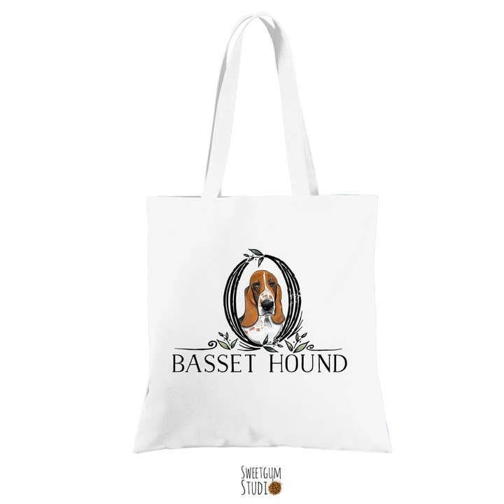 Basset Hound Tote for wholesale by Sweetgum Studio