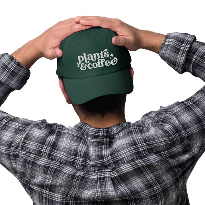 Plants and Coffee Spruce/Emerald Dad Hat - Coffee Shop for wholesale by Above The Soil