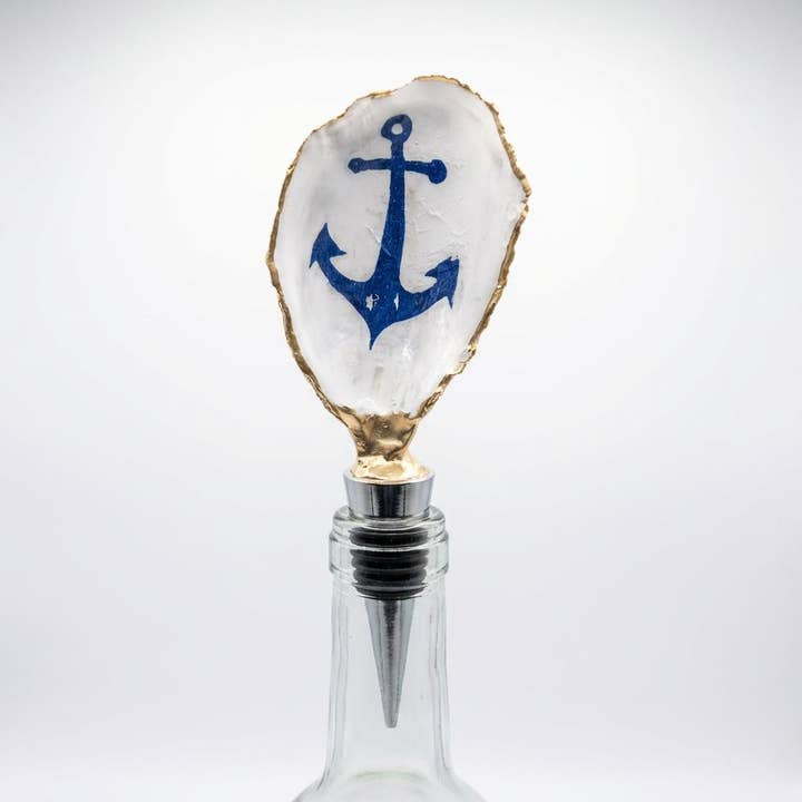 Bouchon de vin en coquille d'huître Coastal Anchor bord G/S/N pour la vente par Shell Yeah By Jaks LLC