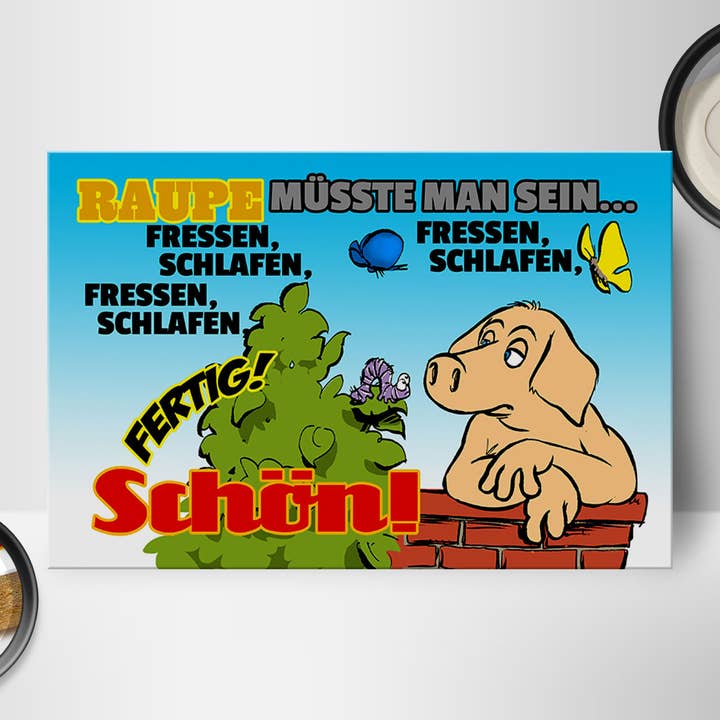 Femer - Venta al por mayor Letreros - Cartel de madera que dice «Caterpillar should you eat» de 18 x 12 cm.1