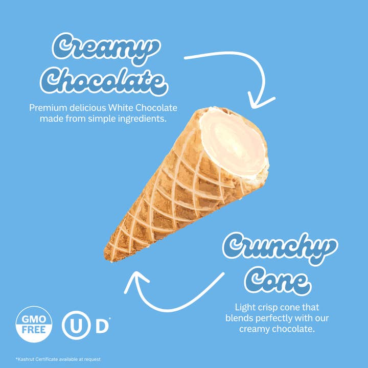 Muddy Bites - Wholesale Cookie - White Chocolate Waffle Cones Snacks