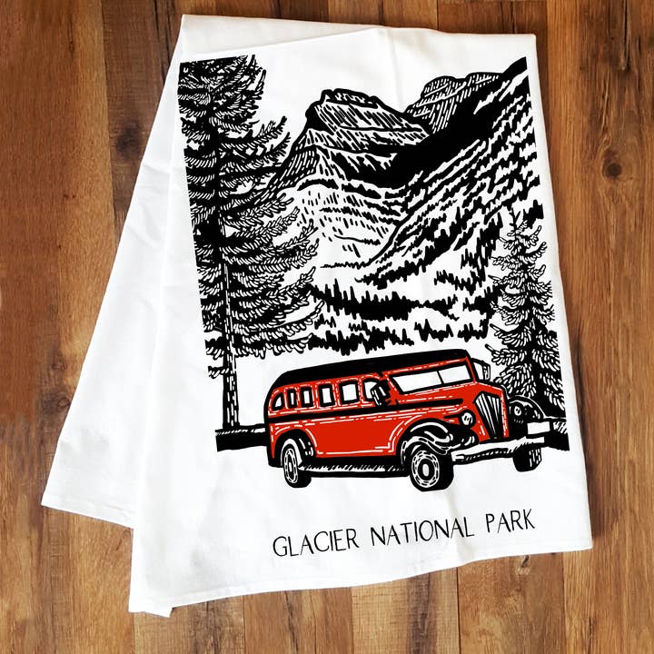 Glacier National Park viskestykke for engroshandel hos Corvidae drawings & designs