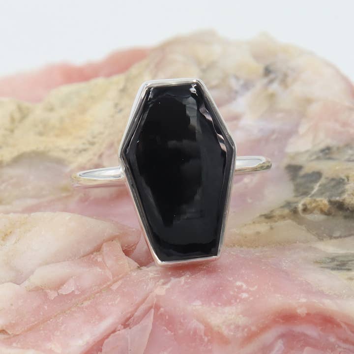 Jay Jools - Wholesale Cocktail/Statement Ring - Black Onyx Coffin Ring – 925 Silver Unisex Gemstone Jewelry8