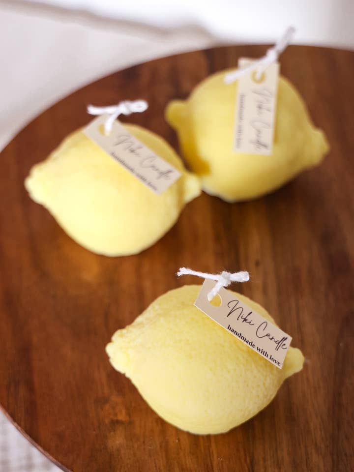 Lemon candle - handmade for wholesale by Niki Candle