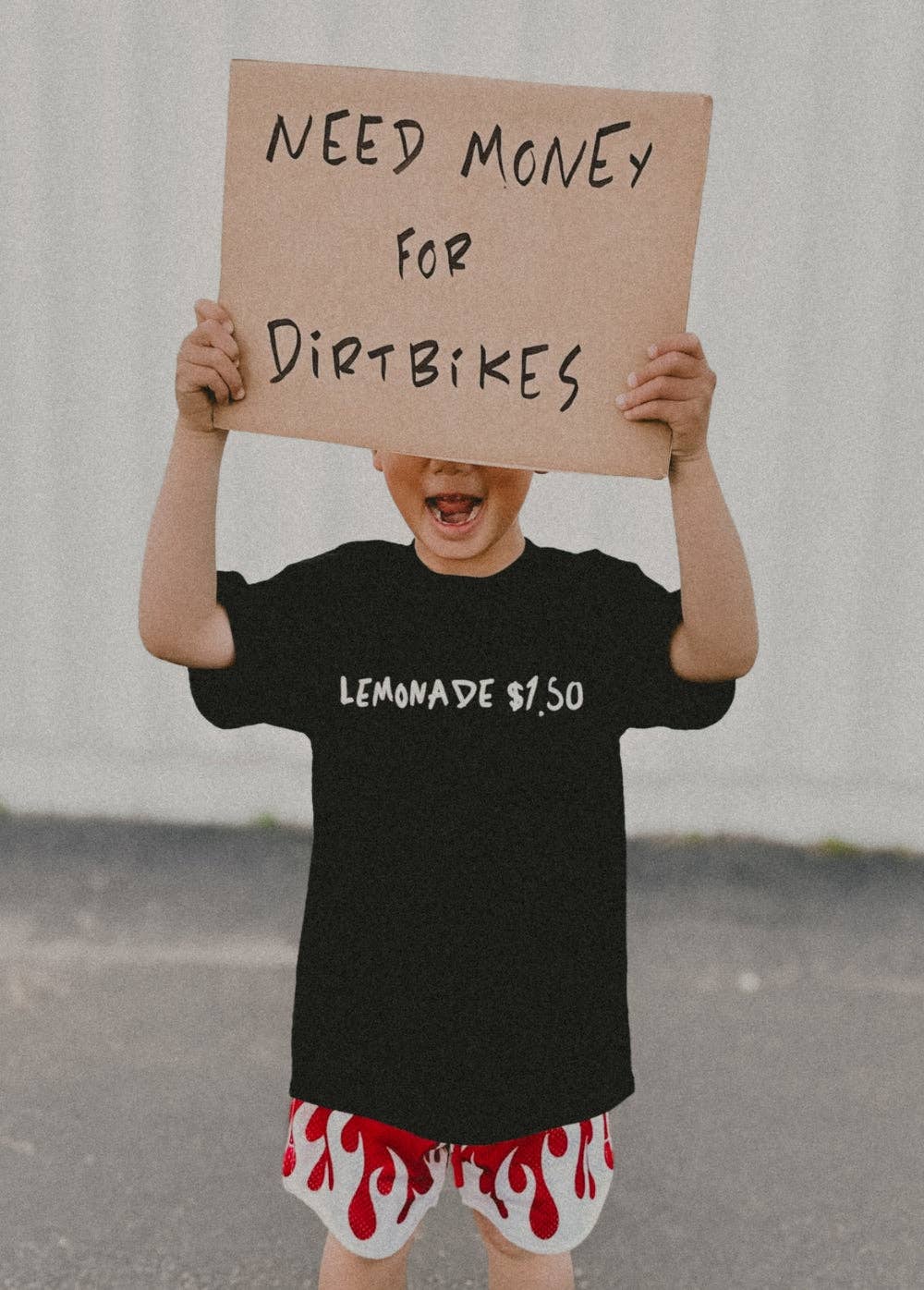 Little Trouble - Vendita all'ingrosso Maglietta serigrafata - Bambini - Ho bisogno di $ per la maglietta delle moto da cross.1