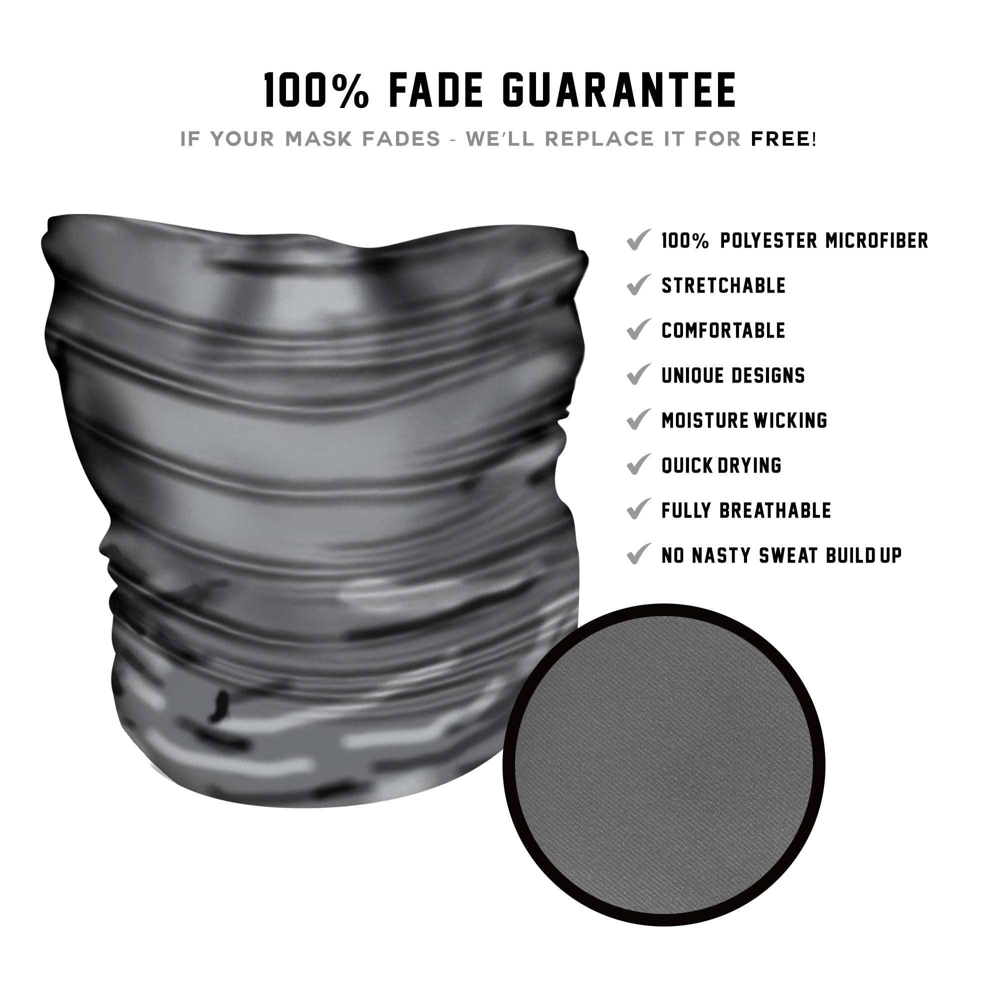 Live Fast Gear - Vendita all'ingrosso Scaldacollo/snood - Uomo - Ghetta da collo grigia, ora con bordi cuciti*4