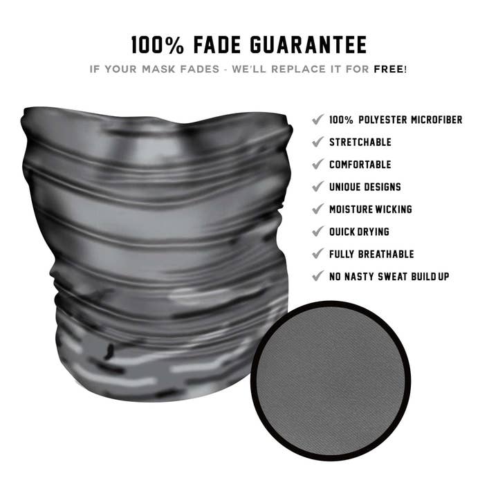 Live Fast Gear - Vendita all'ingrosso Scaldacollo/snood - Uomo - Ghetta da collo grigia, ora con bordi cuciti*4