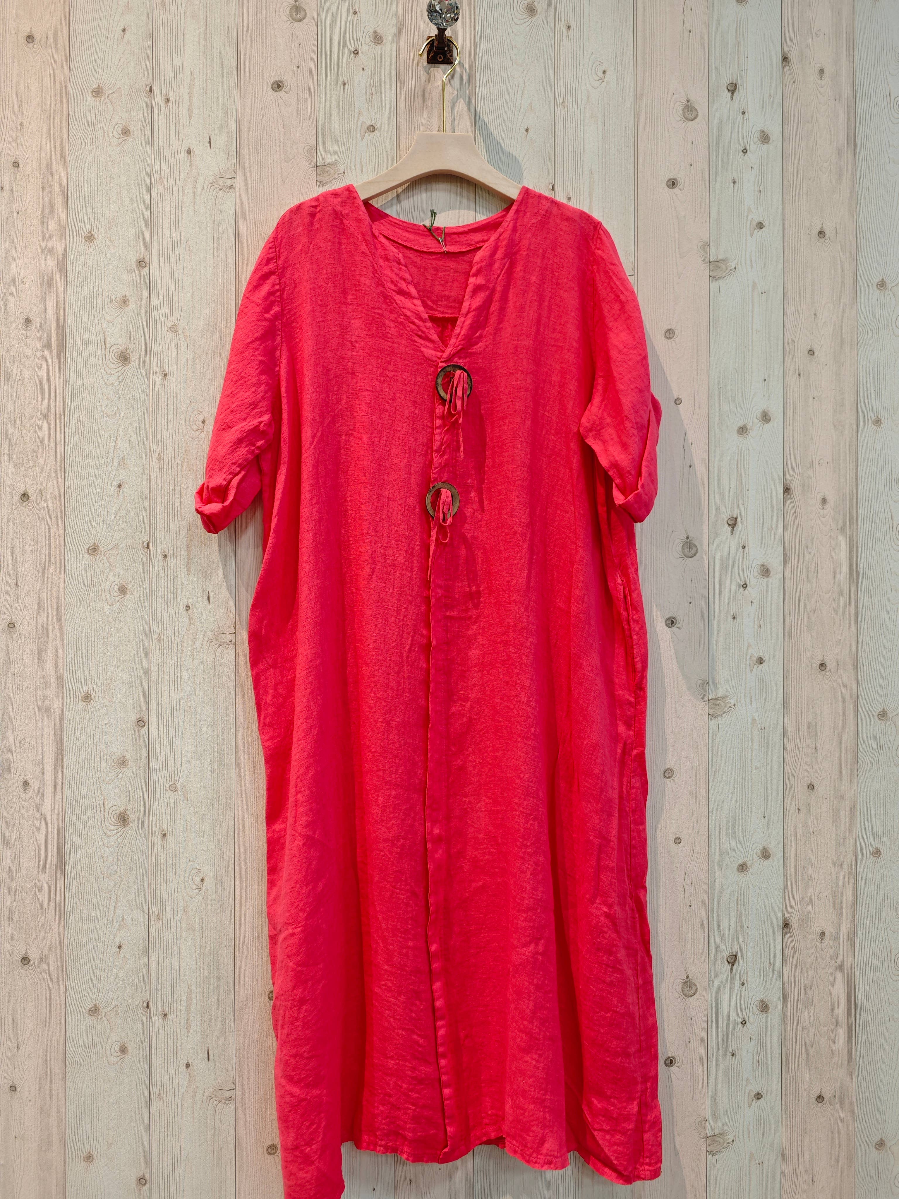 Linen & More – wholesale Klänning - Dam – REF 16325 LÅNG TVÅRINGSKLÄNNING 100% LINNE1