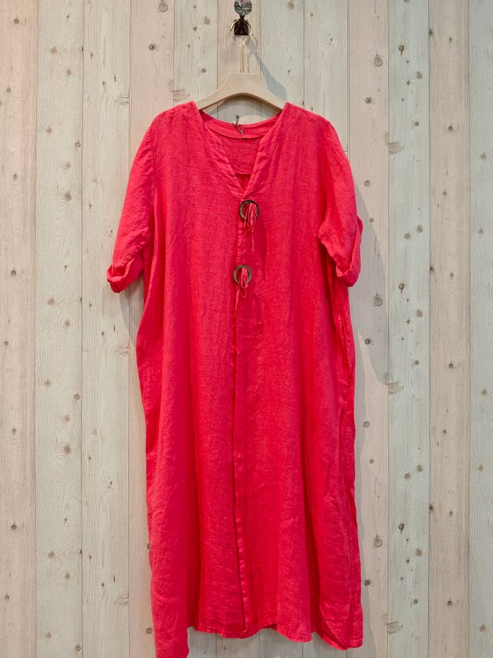 Linen & More – wholesale Klänning - Dam – REF 16325 LÅNG TVÅRINGSKLÄNNING 100% LINNE1