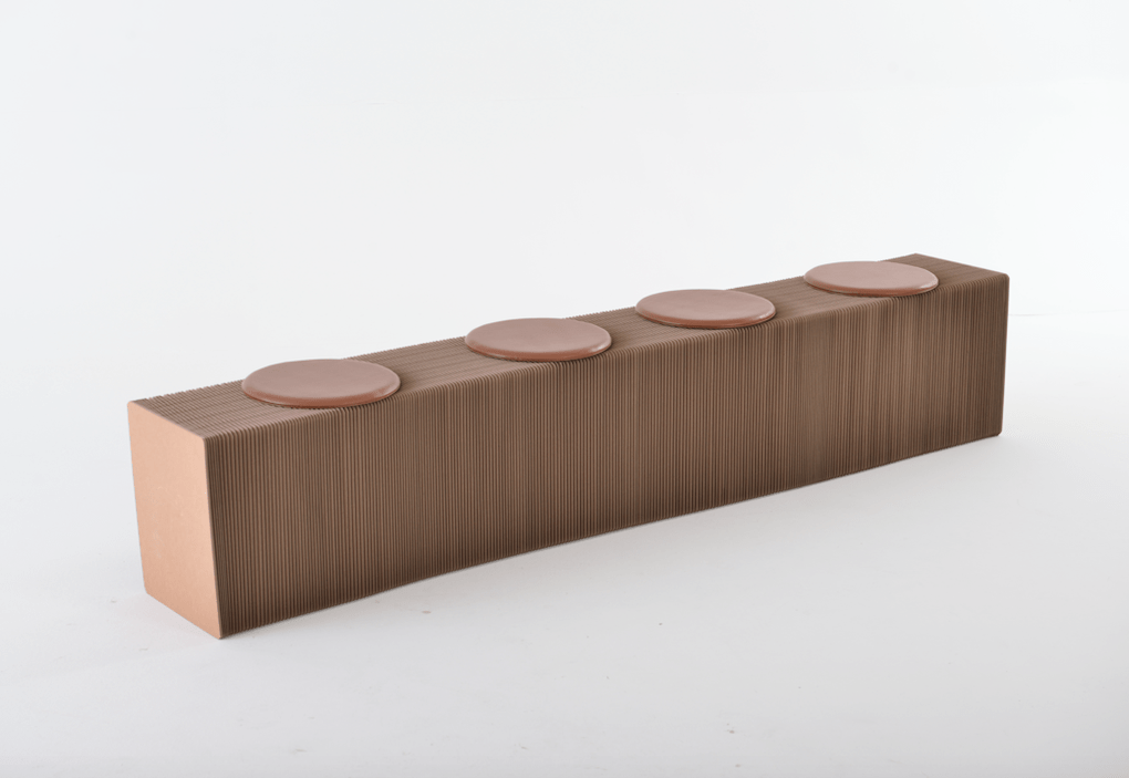 Paper Lounge – Engroshandel Bænk – Sammenklappelig papirbænk - brun2