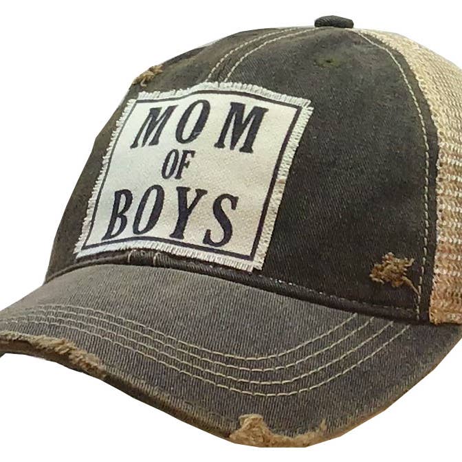 Vintage Life - Wholesale Trucker Hat - Women's - Mom Of Boys Distressed Trucker Cap