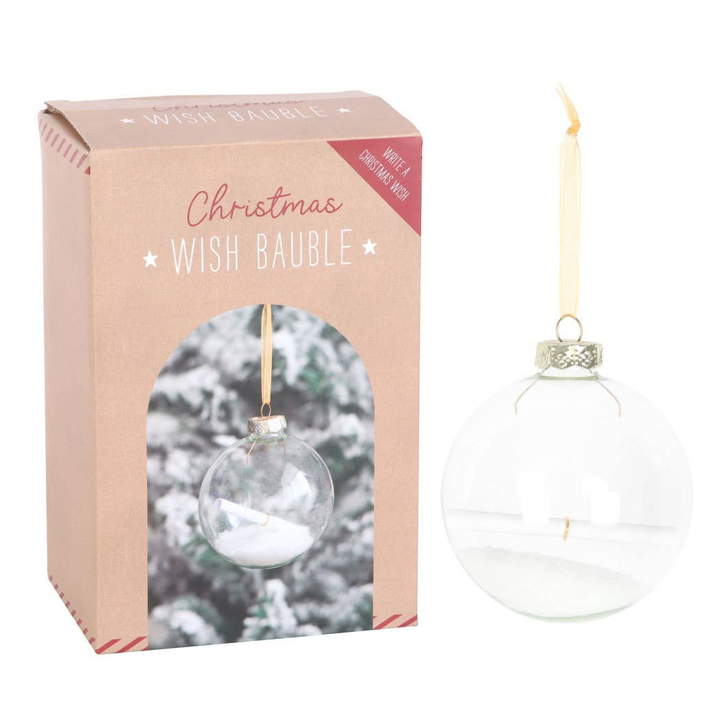 Something Different Wholesale - Vente Objets de décoration - Ornement boule en verre suspendue « Vœu de Noël »3