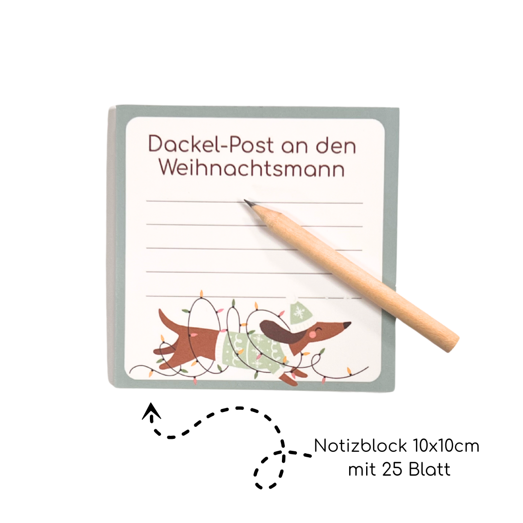 Wunderle GmbH – Engroshandel Julepynt – Dachshund postblok - sødt notesblok1