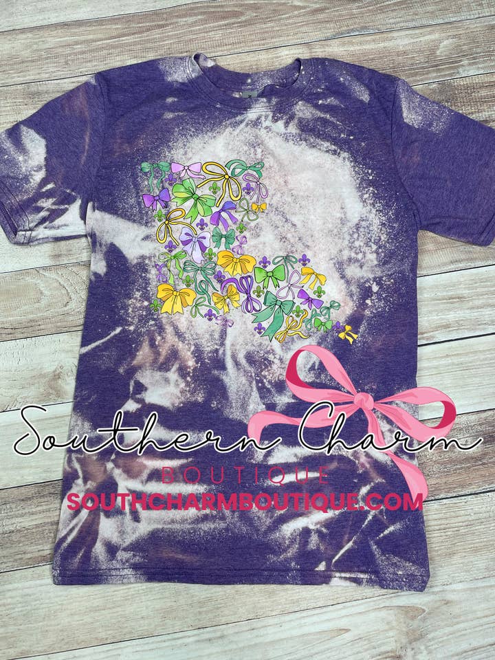 Mardi Gras----Louisiana Bow for wholesale by Southern Charm Boutique