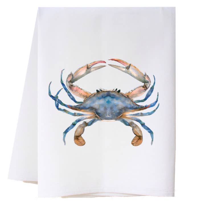 Blue Crab Kitchen Towel for wholesale by Cora & Pate