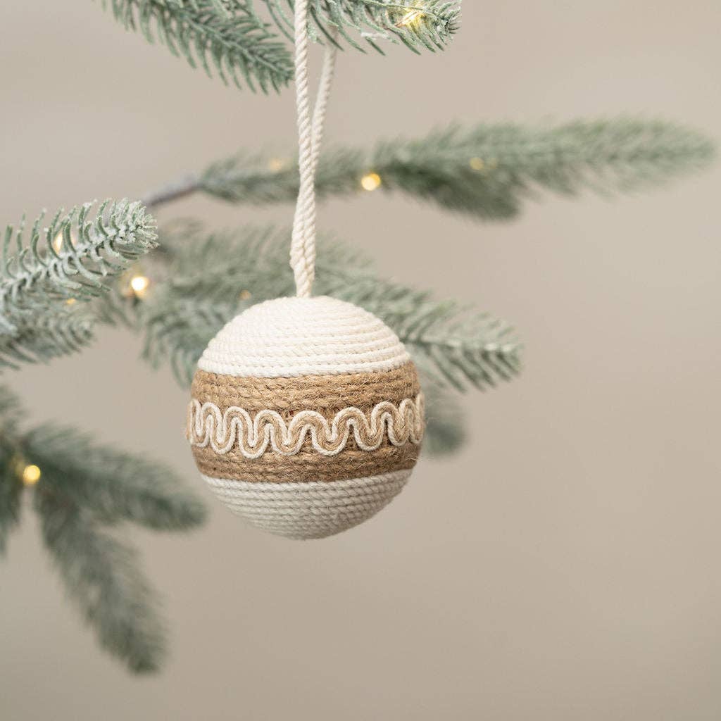Bollywood Christmas - Wholesale Ornament - Jens Natural Fabric Scandi Hanging Christmas Tree Bauble0