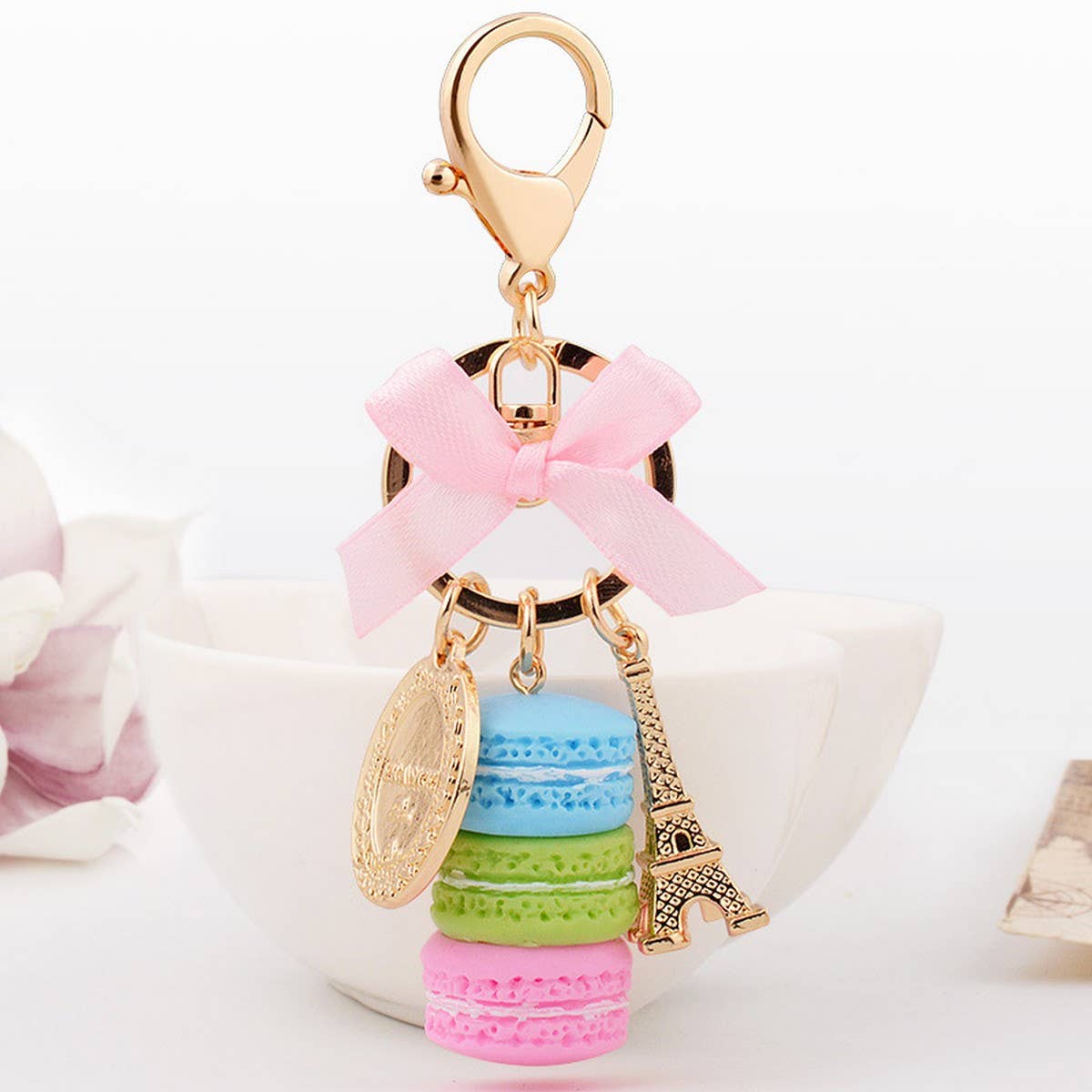 DOUBLJU - Wholesale Keychain - Women's - FASHION MACARON CAKE EXQUISITE KEYCHAIN_CWMM27481
