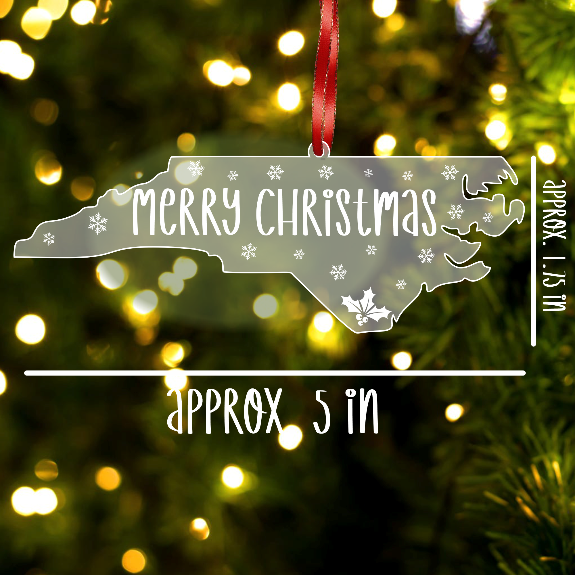 Blue Ridge Mountain Gifts - Vente Objets de décoration - Caroline du Nord - Décoration en acrylique - Joyeux Noël1