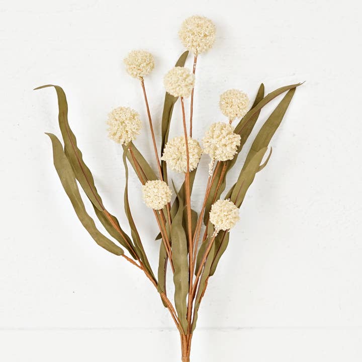 Holiday Depot Inc. - Wholesale Artificial Flowers - 530386- 20in Spray-Cream-Country Thistle Berry with Leave3