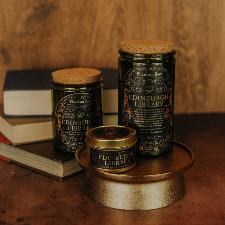 Phantom Row - Wholesale Jar/Filled Candle - Edinburgh Library | Soy Wax Jar Candle