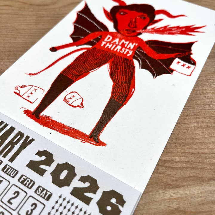Pioneer House (formerly Yee-Haw) - Wholesale Calendar - 2026 Thirsty Devil Mini Calendar5
