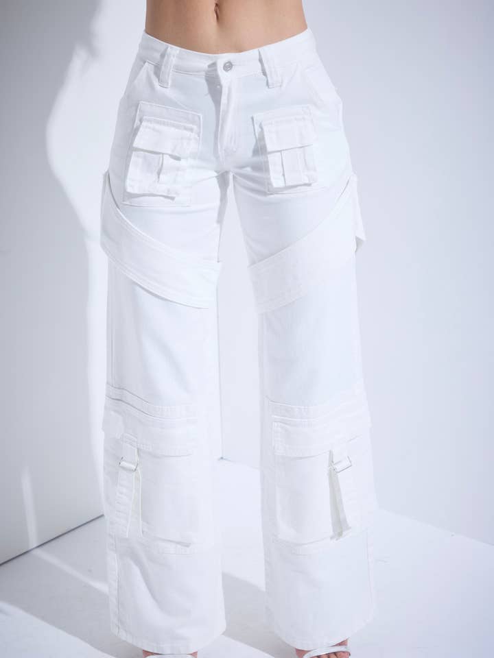 Jeans cargo de mezclilla para venta al por mayor de WFFS