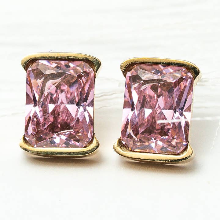 Brincos de Zircónia Rosa Centralizados por atacado de Harma