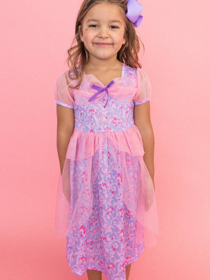 SoftSnooze™ Girls Lavender Floral Princess Puff Sleeve Dress-Up Nightgown
for wholesale by RuffleButts + RuggedButts