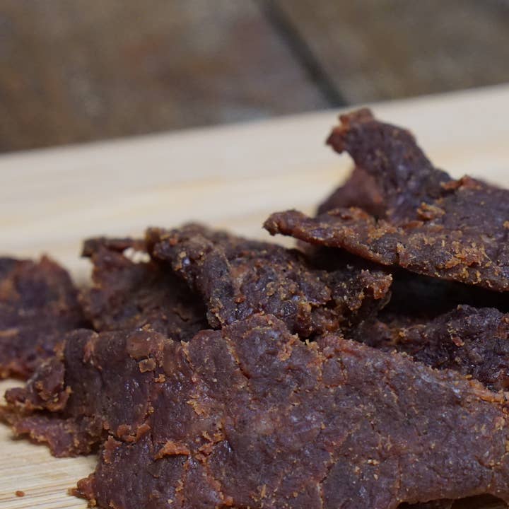 Smoked Brisket Jerky in 3oz bags for wholesale by Tahoe Jerky Company