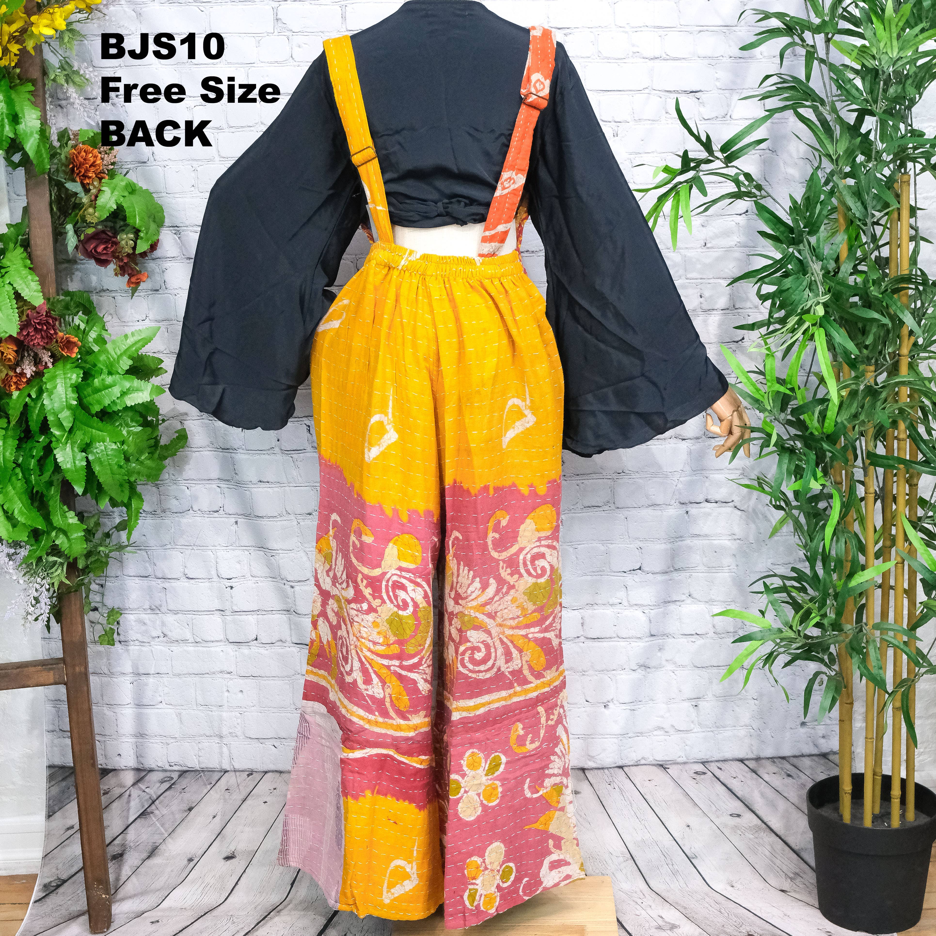 Karma Nepal Crafts - Wholesale Jumpsuit - Women's - Kantha Boho Bell Bottom Jumpsuit9