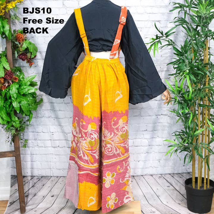 Karma Nepal Crafts - Wholesale Jumpsuit - Women's - Kantha Boho Bell Bottom Jumpsuit9