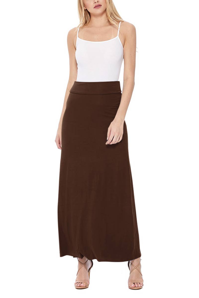 MOA COLLECTION - Wholesale Skirt - Women's - Women's Casual Loose Fit Solid Maxi Skirt6