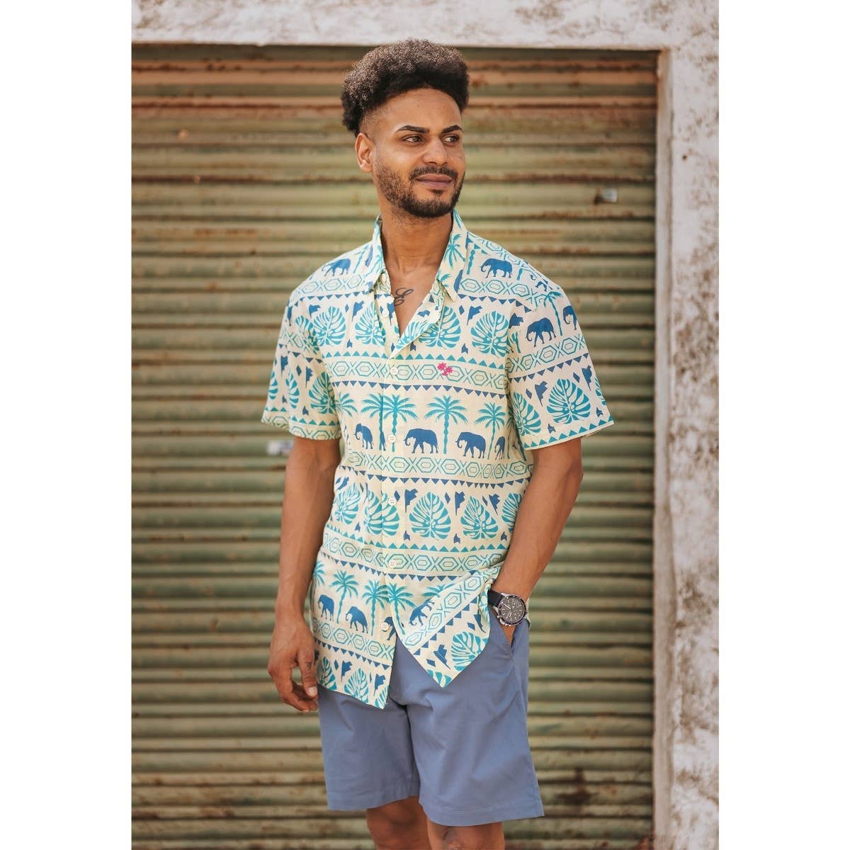Green Men's Shirt Cartagena for wholesale on Faire0