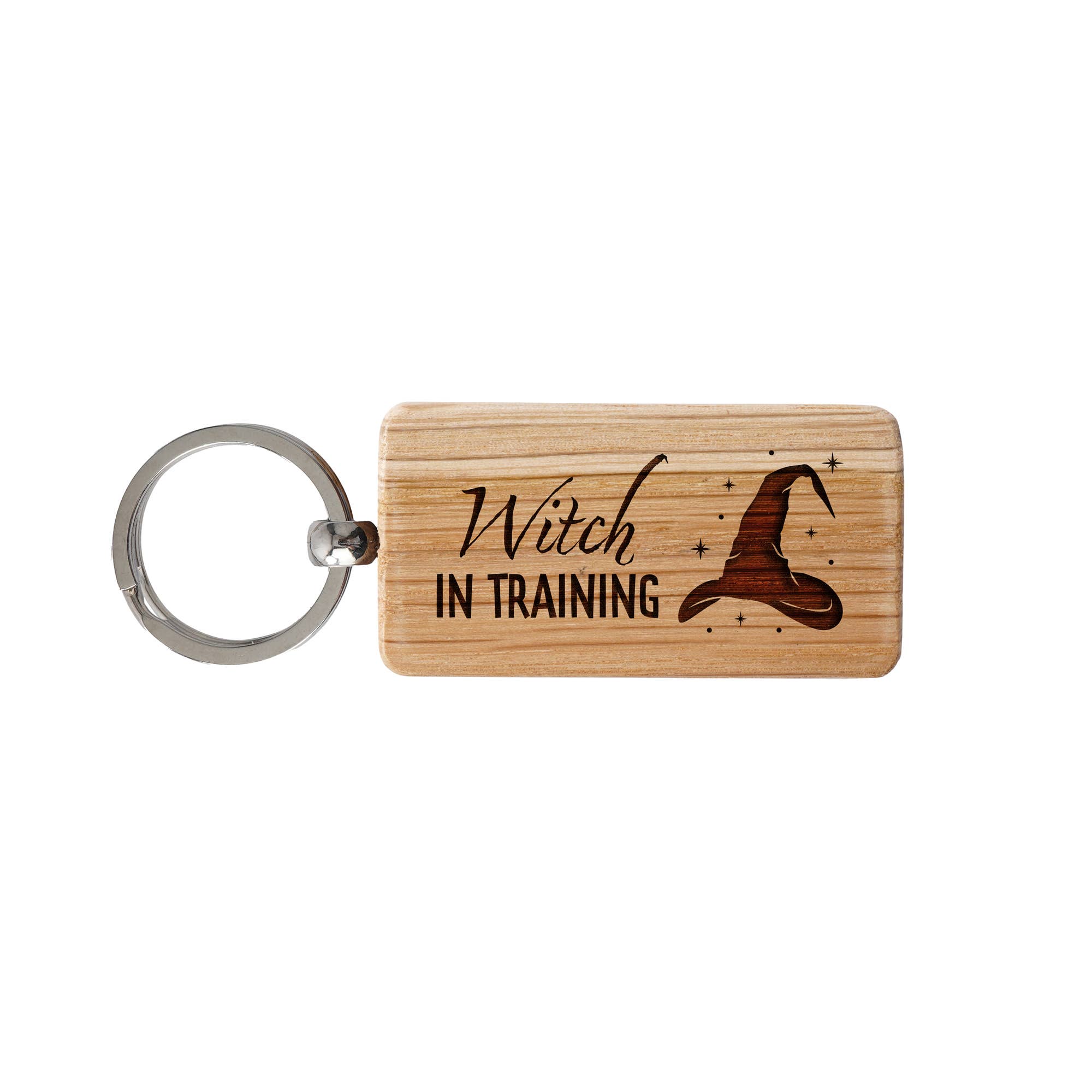 CGB Giftware – wholesale Keychain – Unisex – Rectangular Oak Keyring 'Witch In Training'1